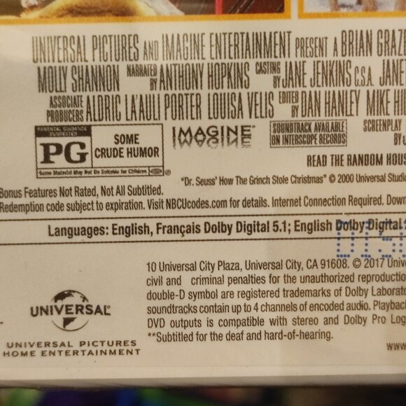 Dr Seus How the Grinch Stole the Christmas DVD + Digital HD Grinchmas Edition - Picture 6 of 6
